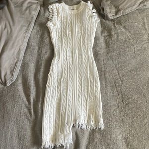 Cream asymmetrical dress